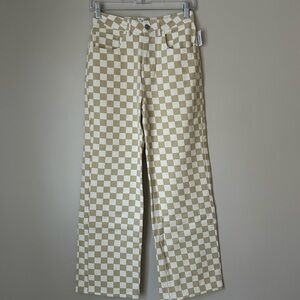 Tilly's Tan and White Checkered Pants